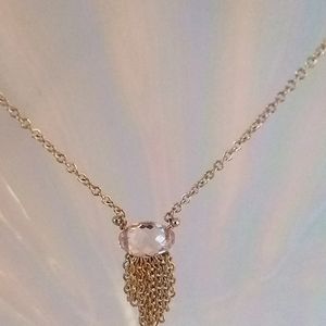 COPY - 14k gold Pink Sapphire Briolette Fringe Necklace